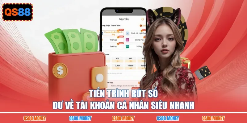 Tiến trình rút số dư về tài khoản cá nhân siêu nhanh